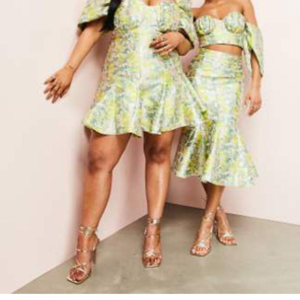 ASOS Floral Green Mini Dress worn once